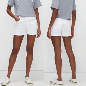 NWT Seven 7 For All Mankind Broken Twill White Mid Roll Stretch Shorts Size 31